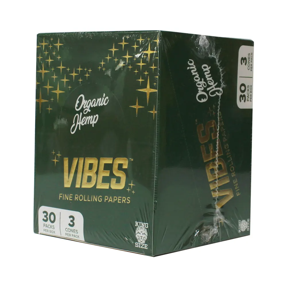 VIBES GREEN KING SIZE CONE 30 PACKS PER BOX