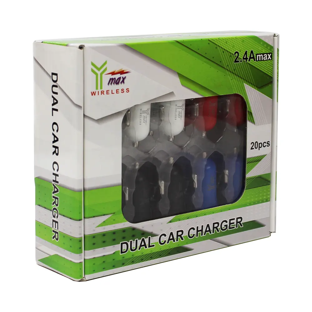 Y-MAX DUAL CAR CHARGER 20 CT BOX