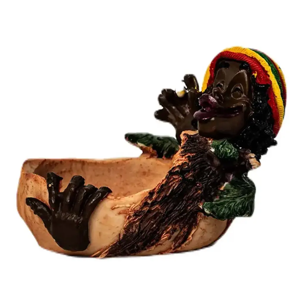 JAMAICAN LT114 POLY RESIN ASHTRAY 1CT