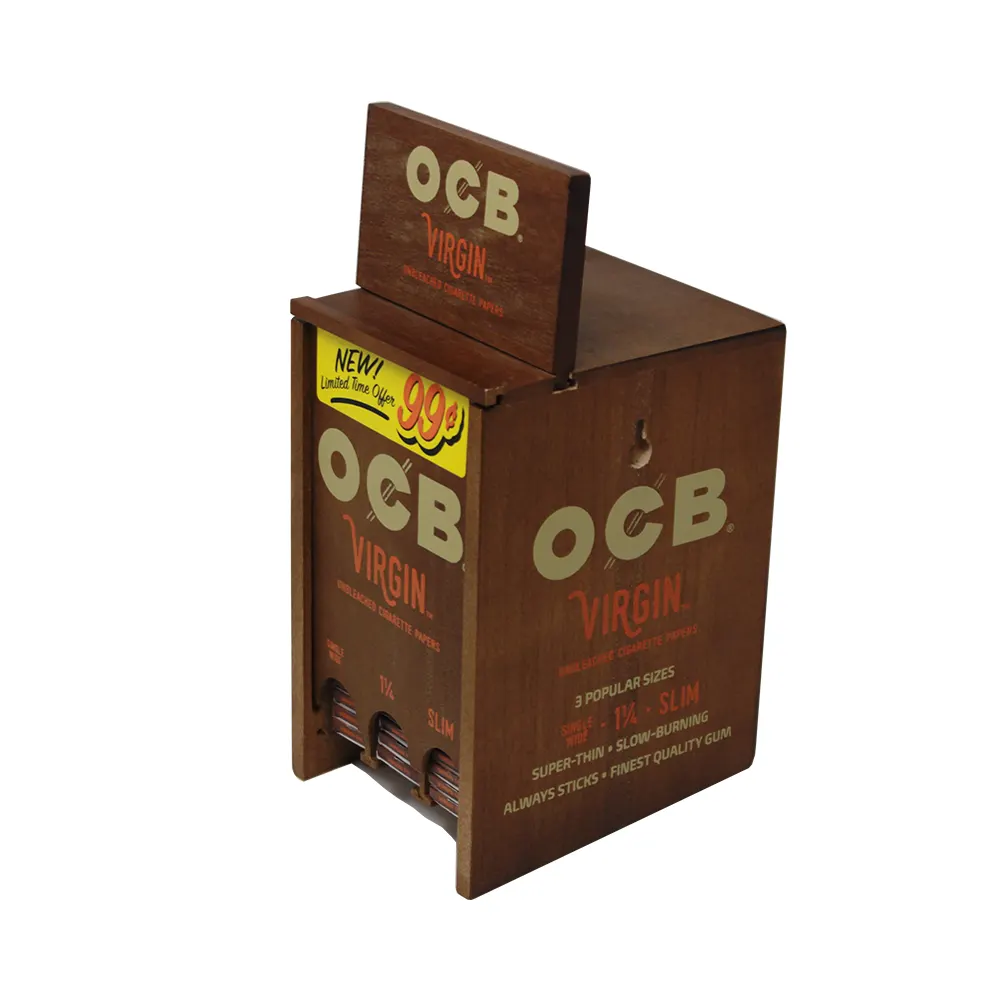 OCB VIRGIN (SINGLE WIDE, 1 1/4, SLIM) DISPLAY $0.99 PRE-PRICED