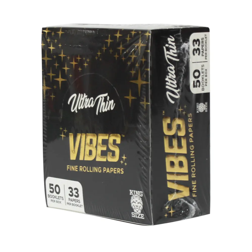 VIBES ULTRA THIN KING SIZE BLACK 50 BOOKLETS PER BOX