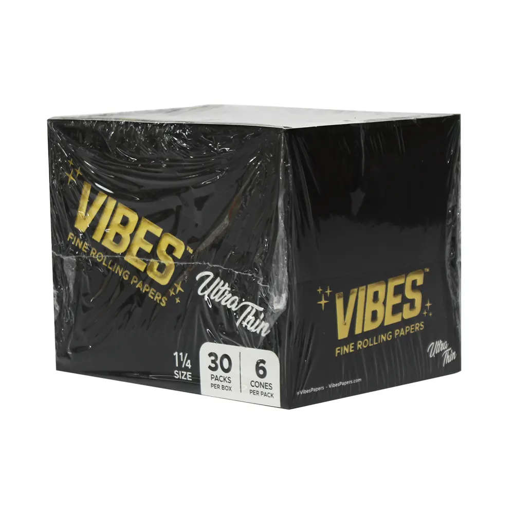 VIBES BLACK 1 1/4 CONE 30 PACKS PER BOX