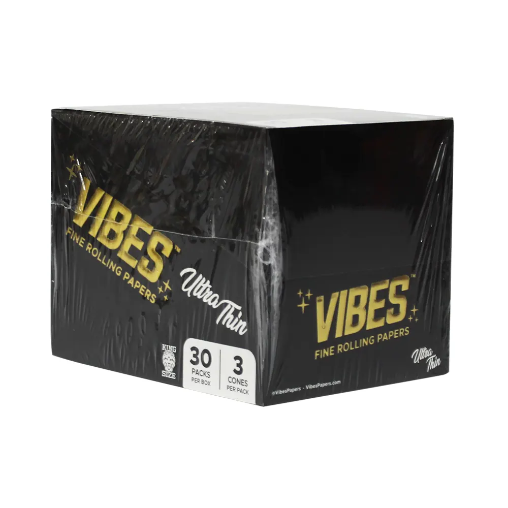 VIBES BLACK KING SIZE CONE 30 PACKS PER BOX