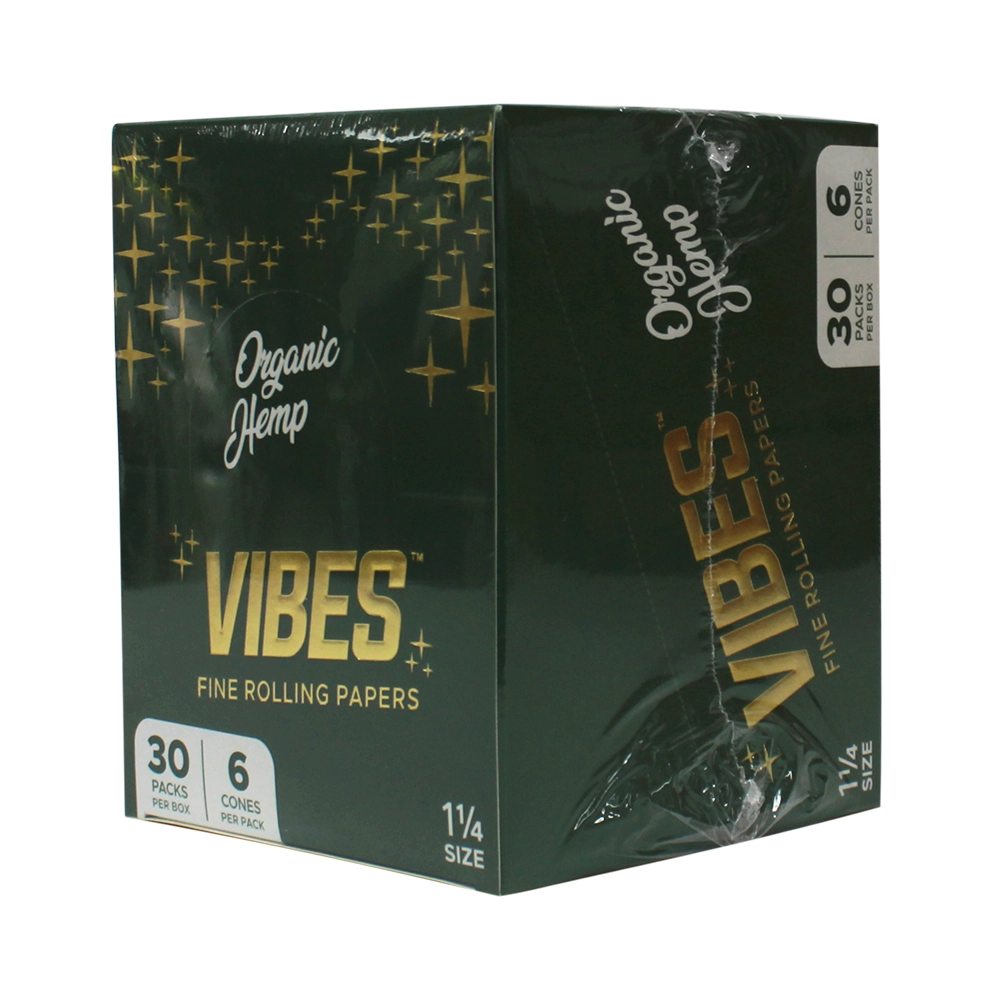 VIBES GREEN 1 1/4 CONE 30 PACKS PER BOX