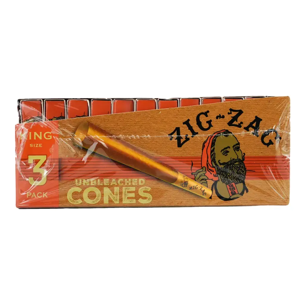 ZIG ZAG CONES UNBLEACHED KING SIZE 24PK-3 CONES