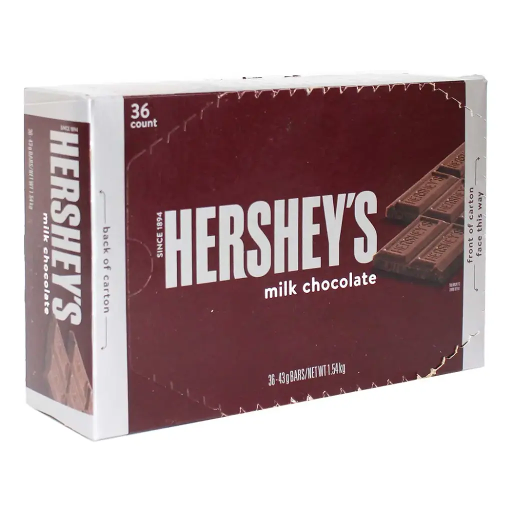 HERSHEY'S 36-43GM MILK CHOCOLATE