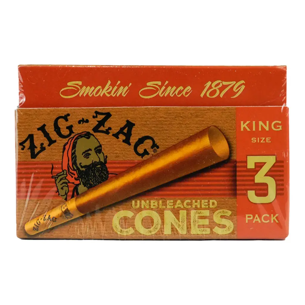 ZIG ZAG CONES UNBLEACHED KING SIZE 24PK-3 CONES