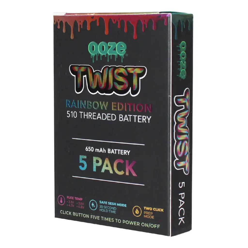 OOZE TWIST RAINBOW 650 MAH BATTERY 5PK