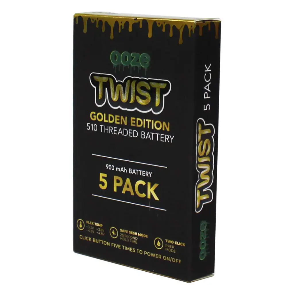 OOZE TWIST GOLDEN 900 MAH BATTERY 5PK