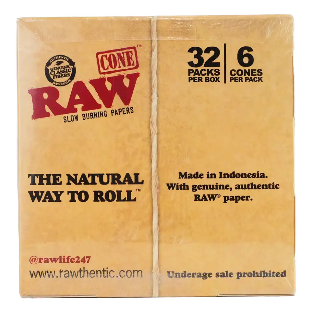 RAW CLASSIC CONE 1 1/4 32 PER BOX 6 PK