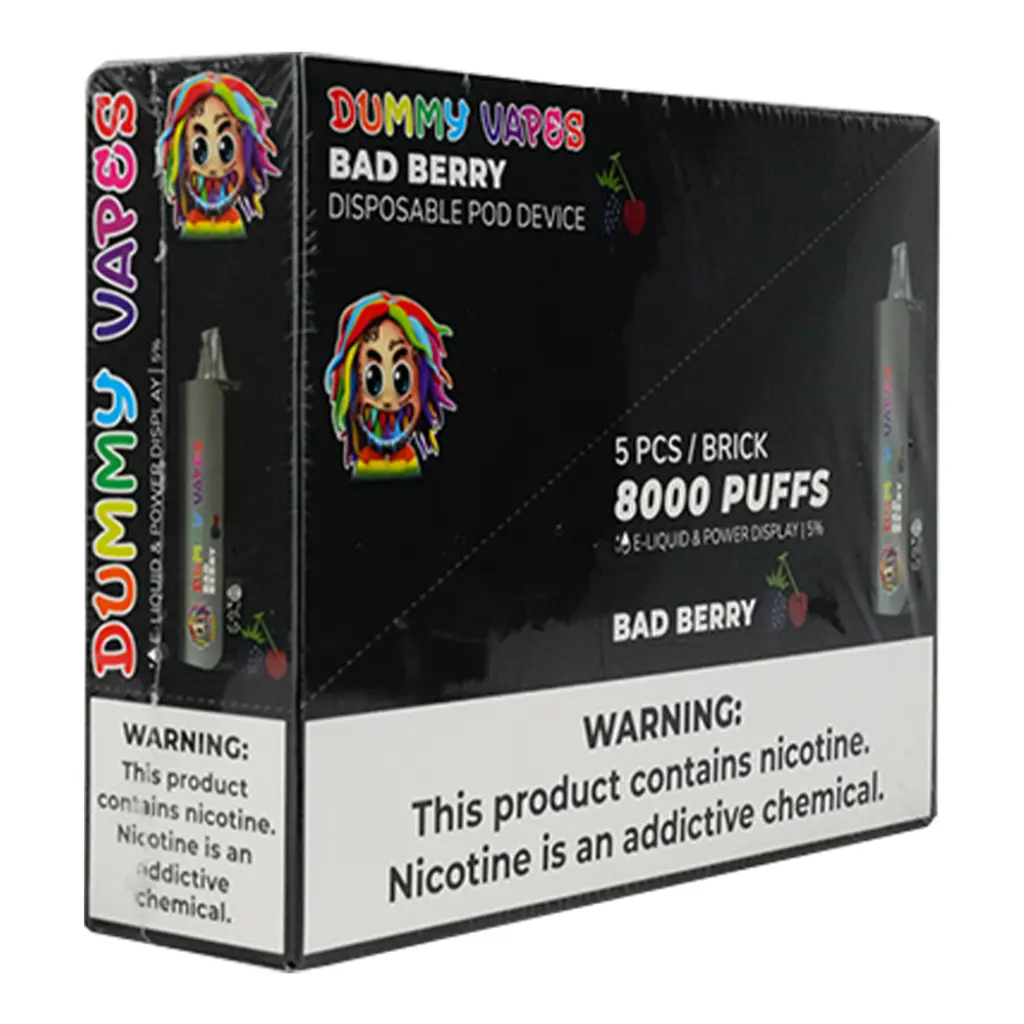 DUMMY VAPE 1% BAD BERRY 1╫5 PK DISPOSABLE (8K)