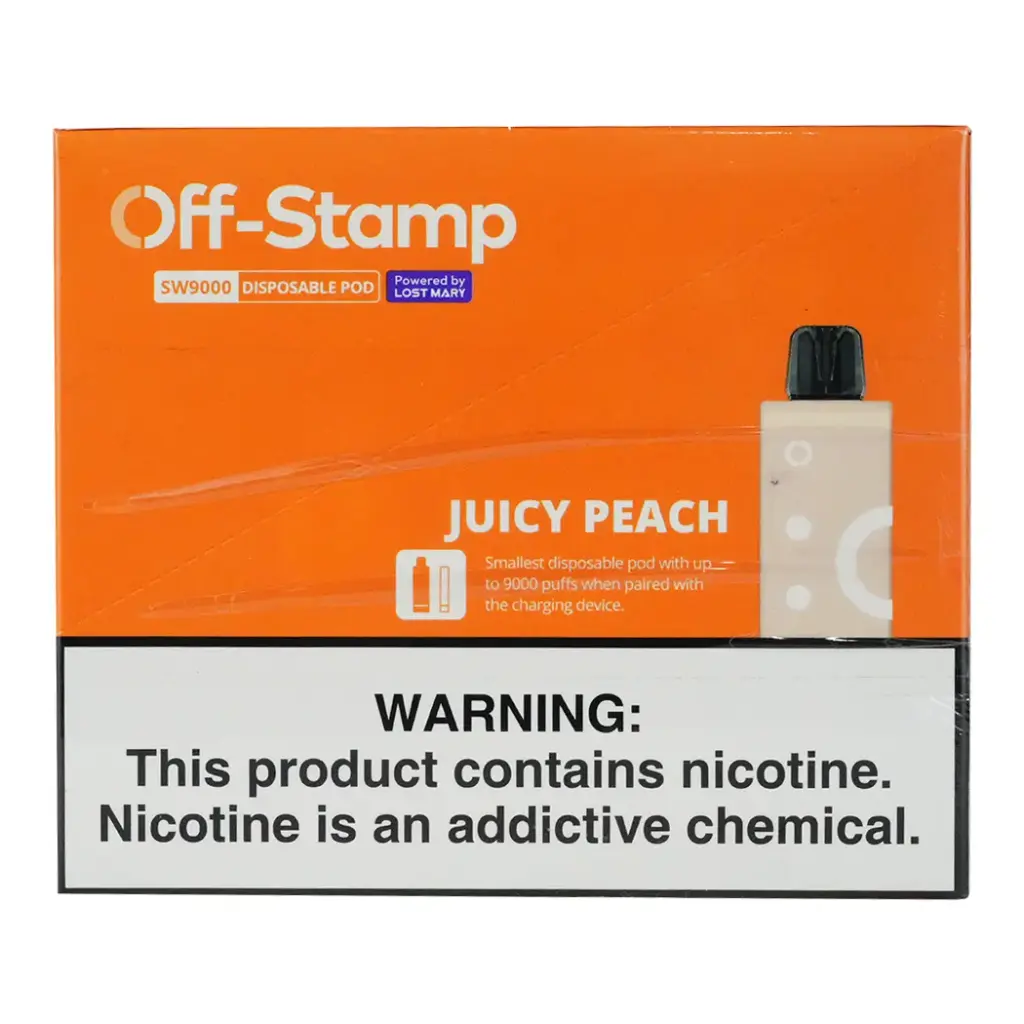 OFF-STAMP 5% JUICY PEACH 1X10PK PODS (9000)