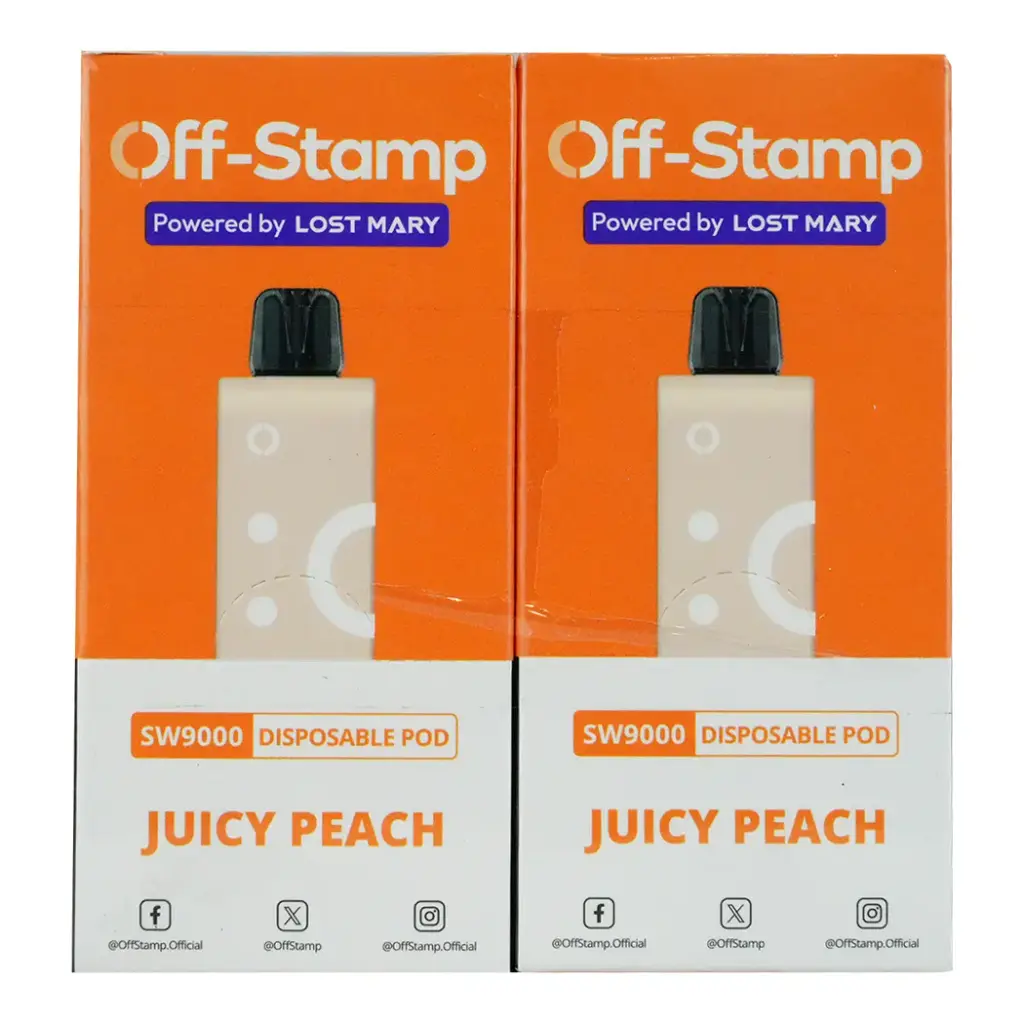 OFF-STAMP 5% JUICY PEACH 1X10PK PODS (9000)