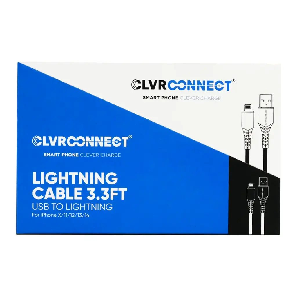 CLVR CONNECT LIGHTNING CABLE 3.3FT 6CT