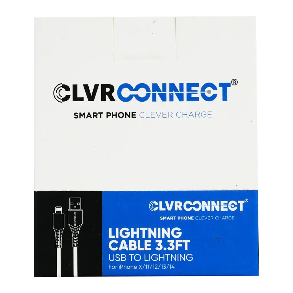 CLVR CONNECT LIGHTNING CABLE 3.3FT 6CT