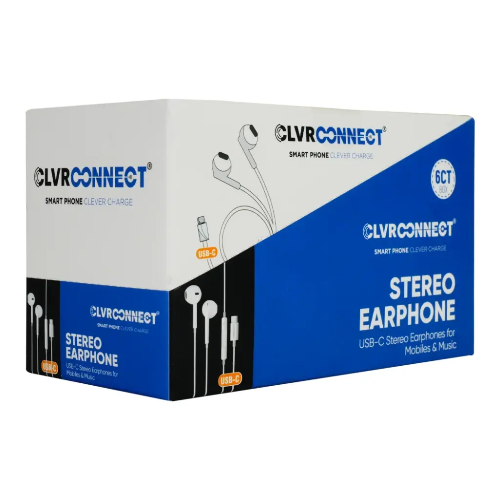 CLVR CONNECT EARPHONE USB C 6CT