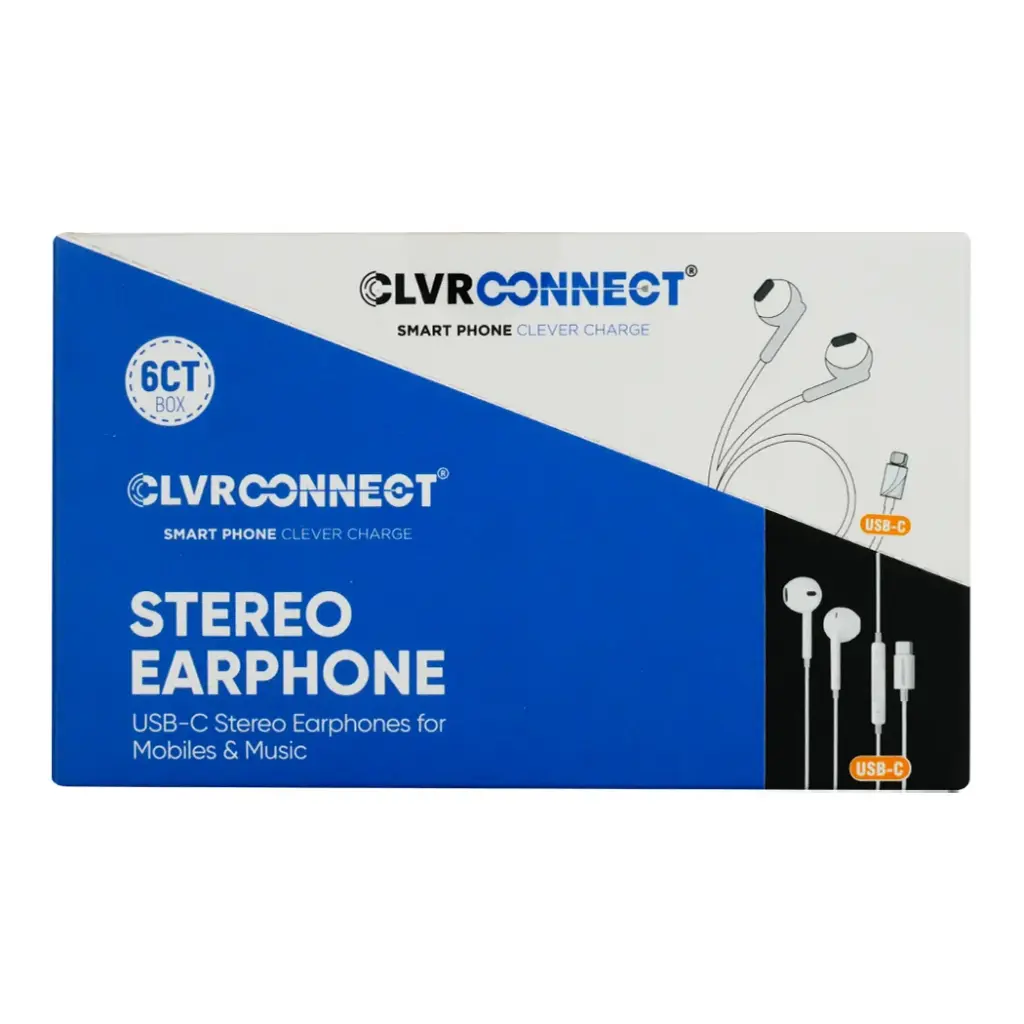 CLVR CONNECT EARPHONE USB C 6CT