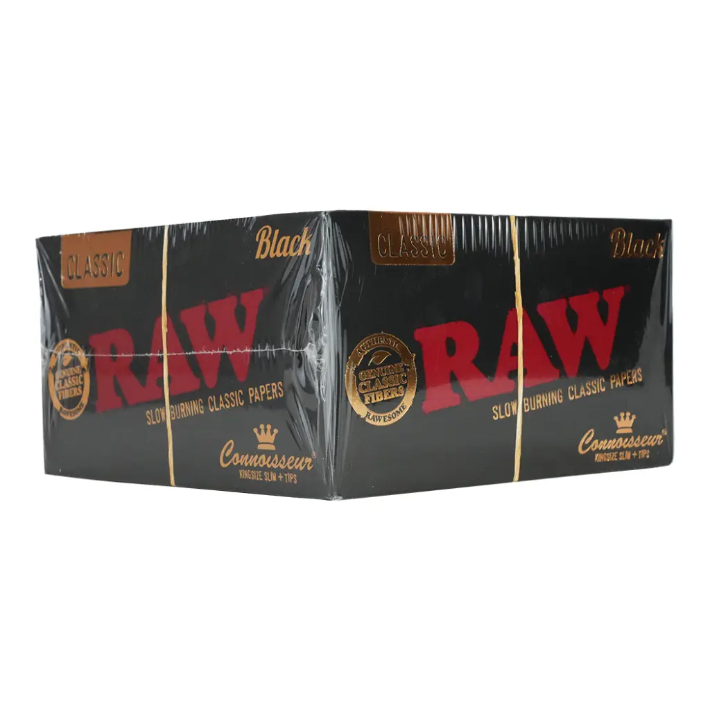 RAW BLACK CLASSIC CONNOISSEUR KS SLIM + TIPS 24 PER BOX