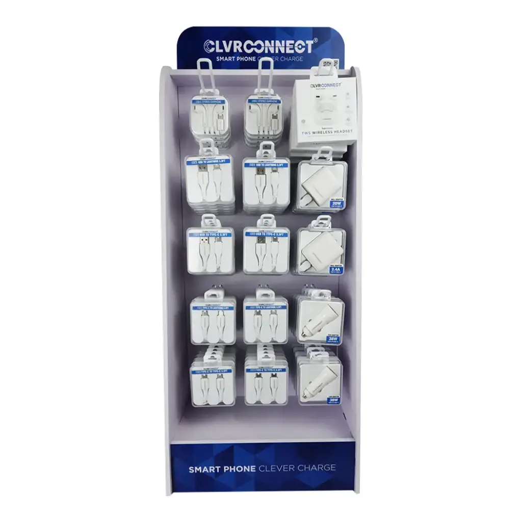 CLVR CONNECT CELL PHONE ACCESSORY COUNTER DISPLAY 1SET