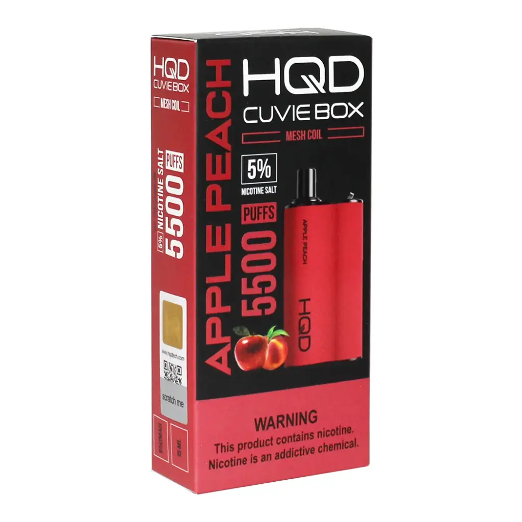 HQD BOX 5% APPLE PEACH 1X5PK DISPOSABLE (5500)