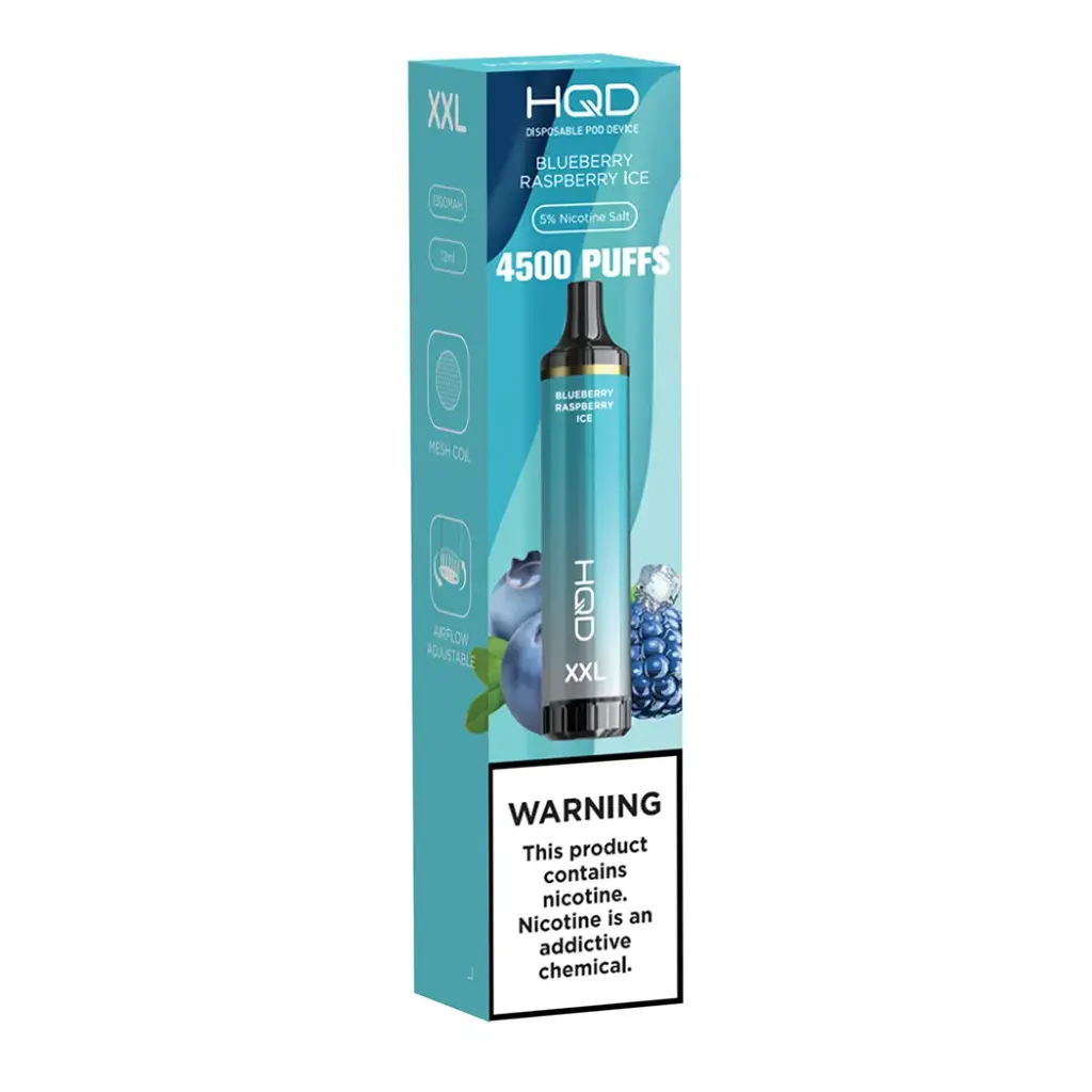 HQD XXL 5% BLUEBERRY RASPBERRY ICE 1X10PK DISPOSABLE (4500)