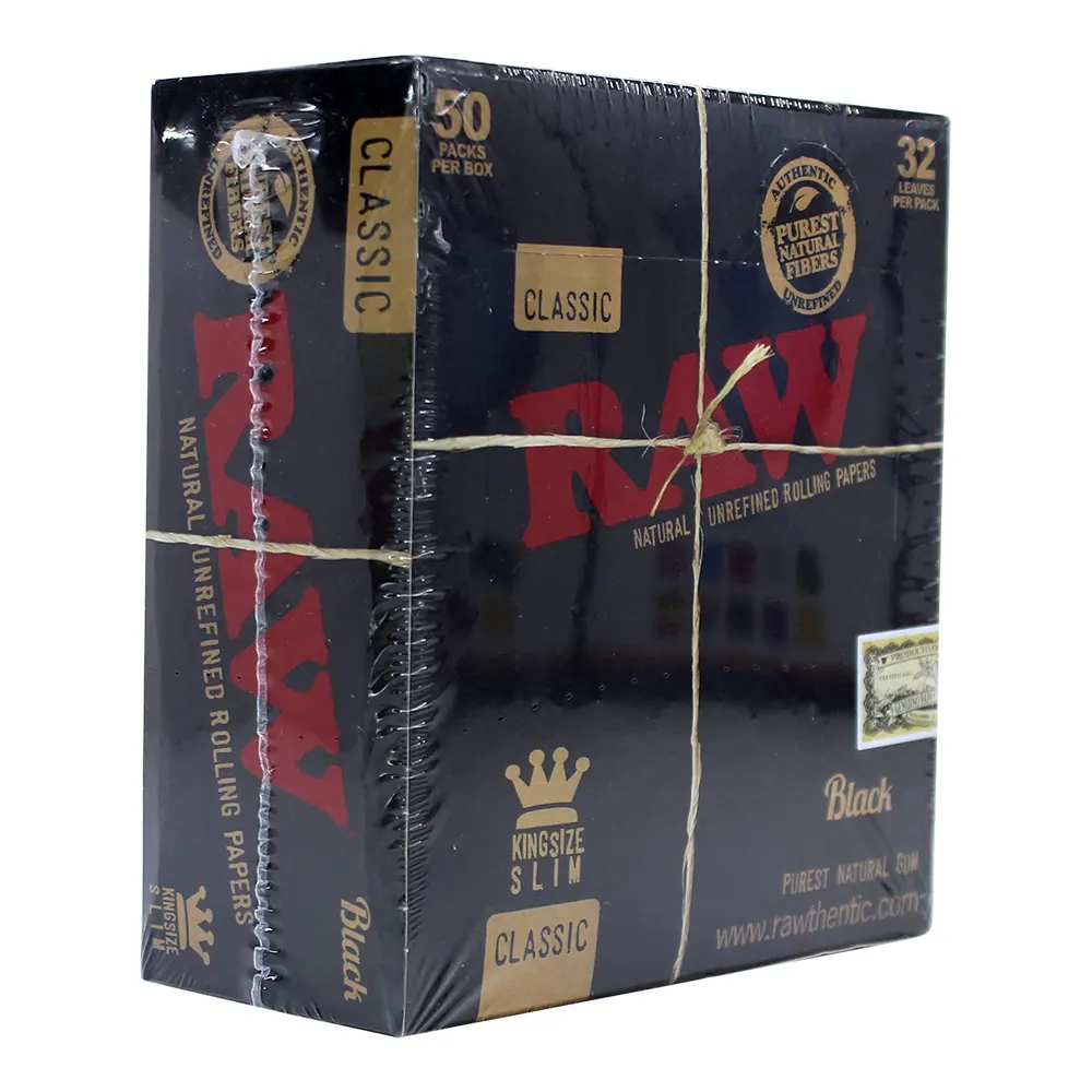 RAW BLACK CLASSIC KING SIZE SLIM 50 PER BOX