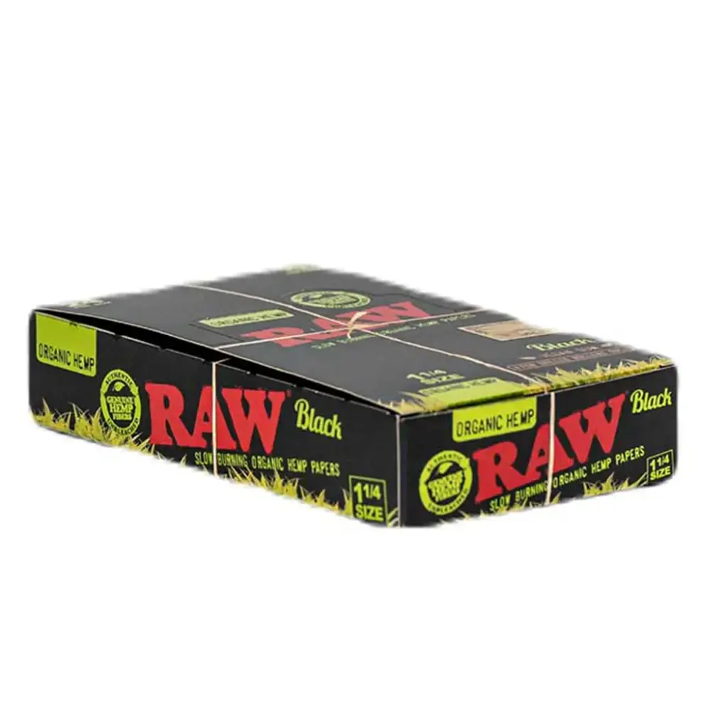 RAW BLACK ORGANIC 1 1/4 24 PER BOX