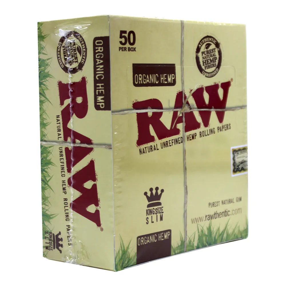 RAW ORGANIC HEMP KING SIZE SLIM 50 PER BOX