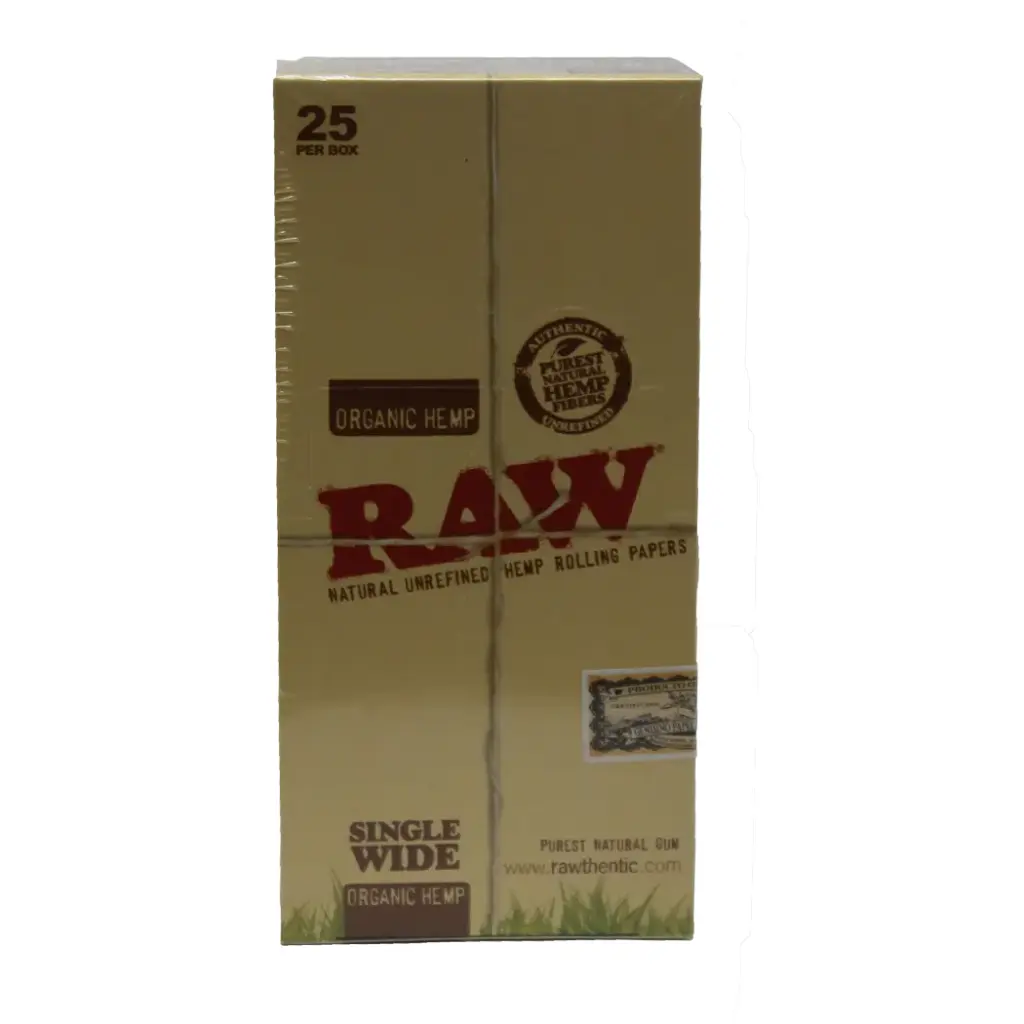 RAW ORGANIC SINGLE WIDE 25 PER BOX