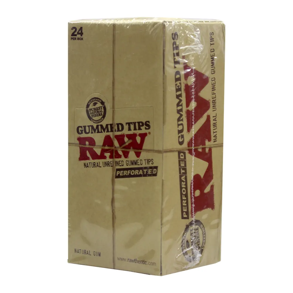 RAW TIPS GUMMED PERFORATED 24 PER BOX