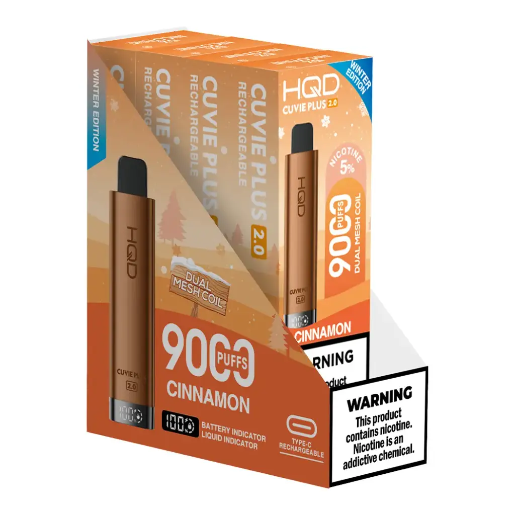 HQD PLUS 2.0 5% CINNAMON 1X5PK DISPOSABLE (9000)