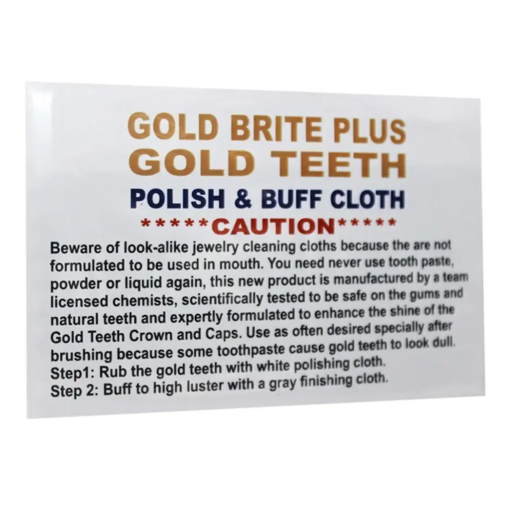 GOLD TEETH POLISH & BUFF CLOTH 8 CT