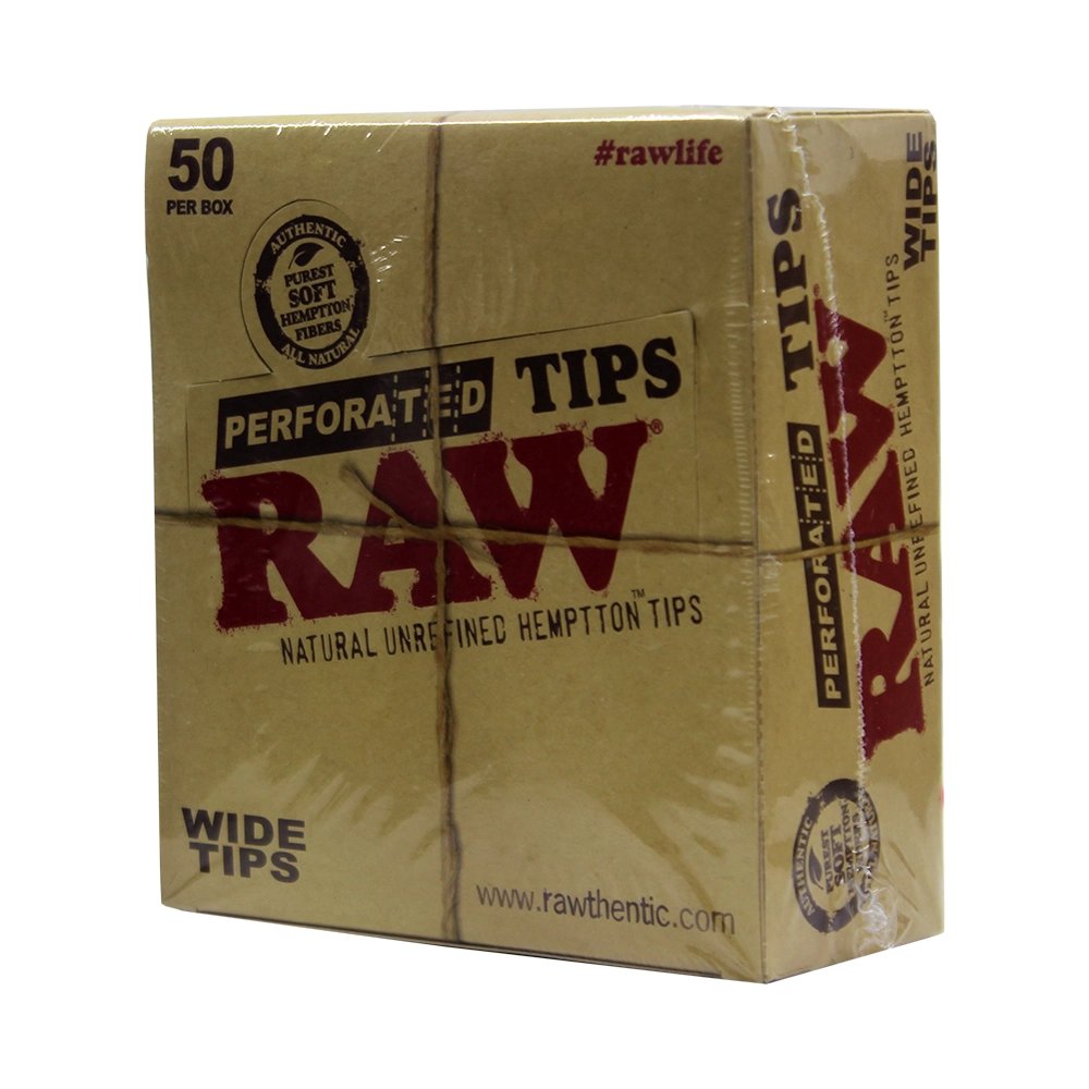 RAW TIPS PERFORATED WIDE TIPS 50 PER BOX