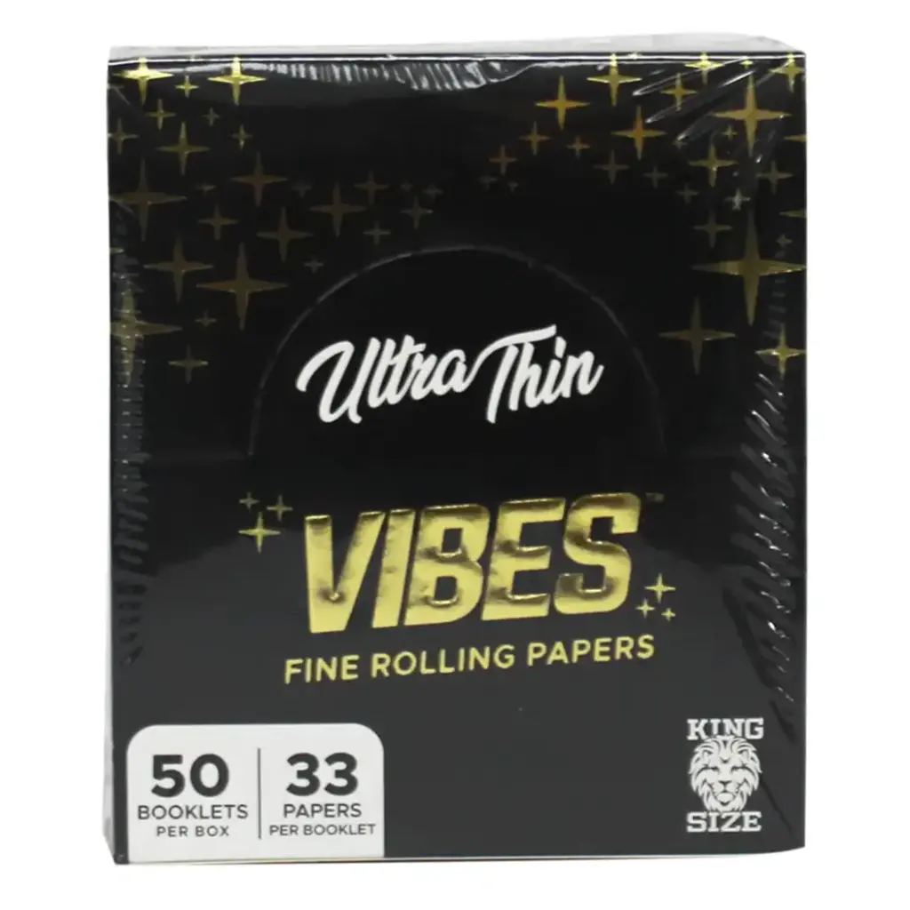 VIBES ULTRA THIN KING SIZE BLACK 50 BOOKLETS PER BOX