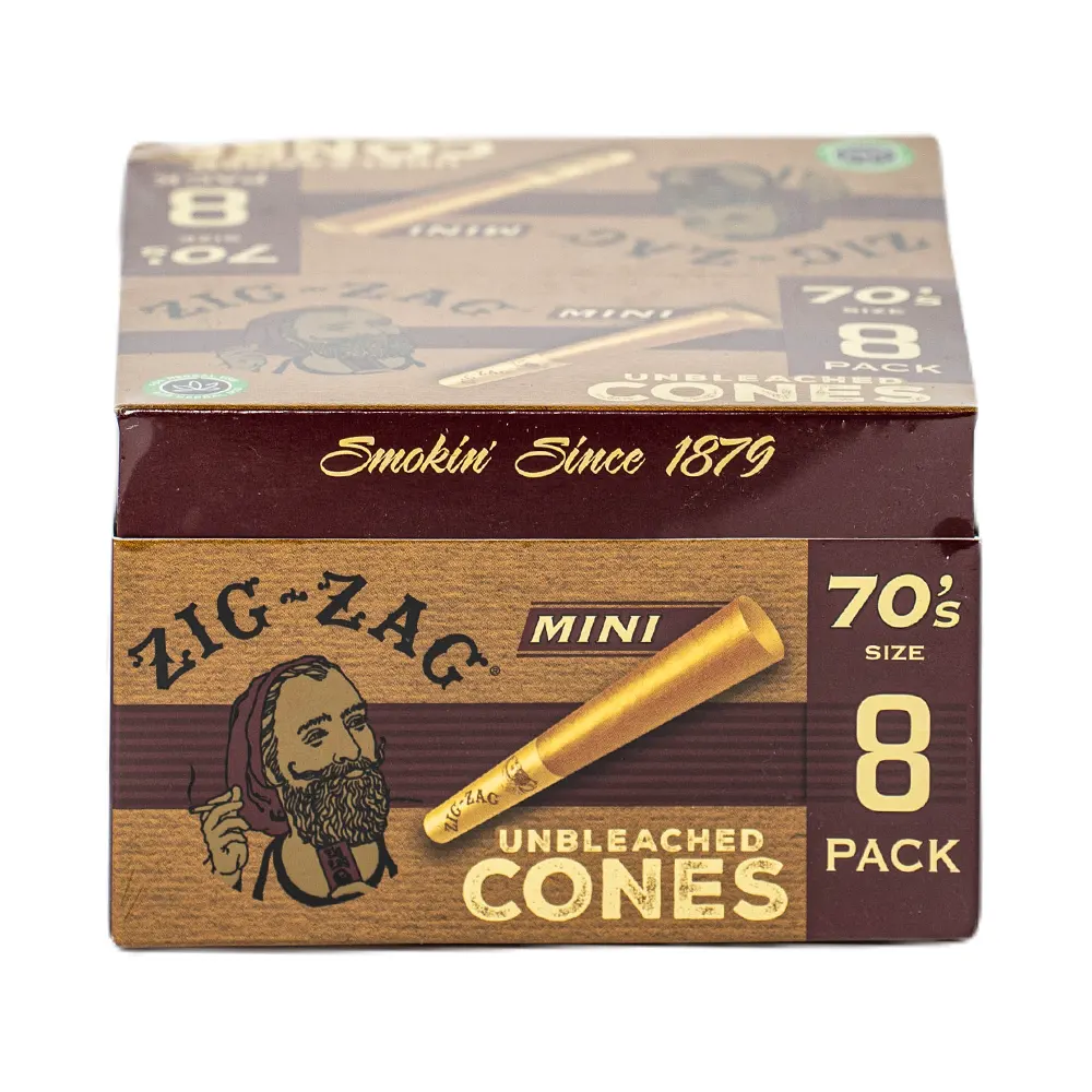 ZIG ZAG CONES UNBLEACHED 70S 18PK-8 CONES