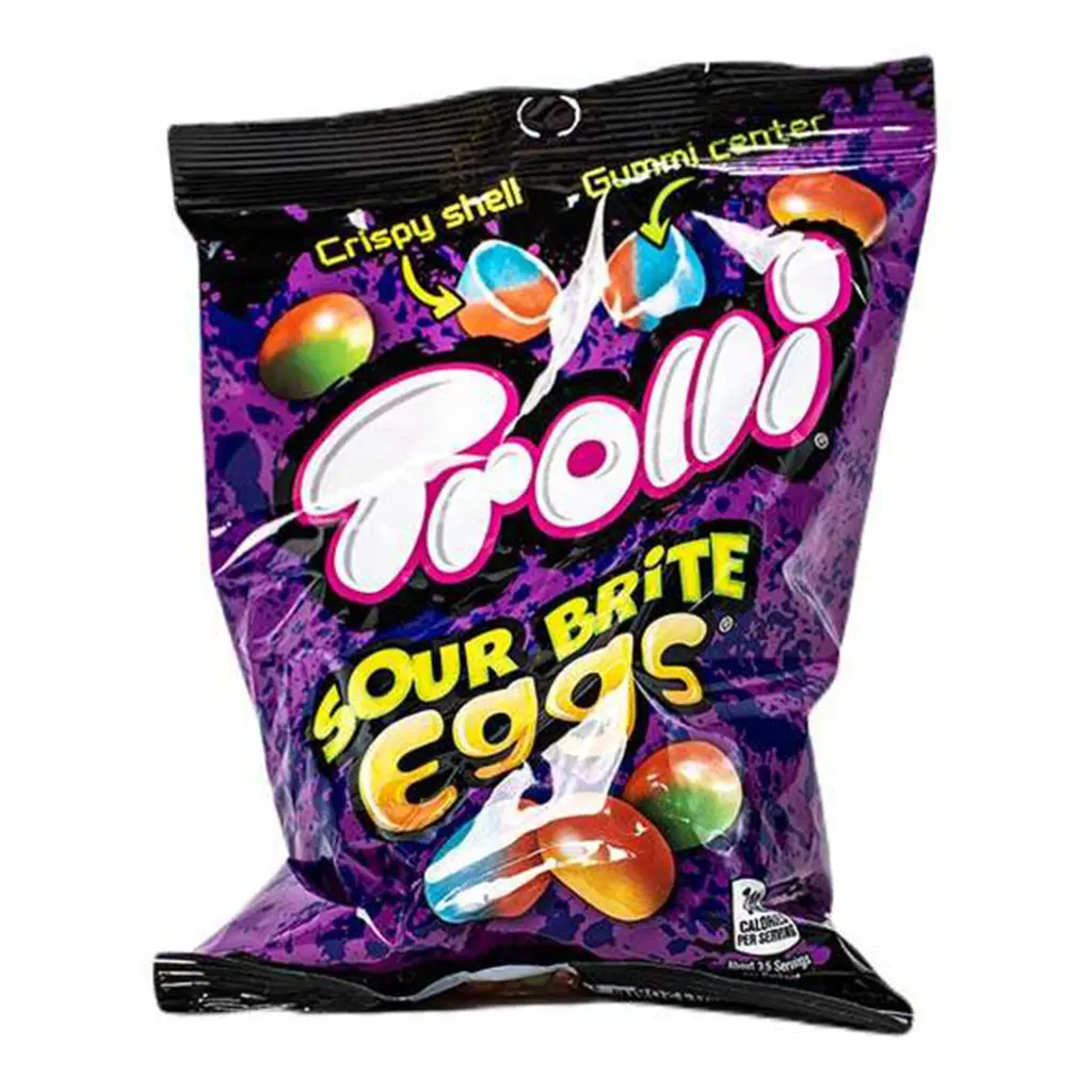 .TROLLI SOUR BRITE EGGS 12 - 4 OZ PEG BAGS