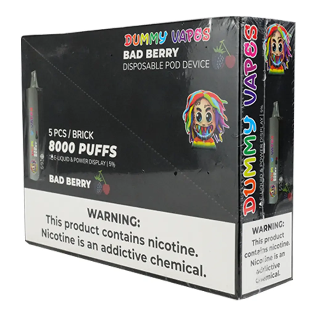 DUMMY VAPE 1% BAD BERRY 1╫5 PK DISPOSABLE (8K)