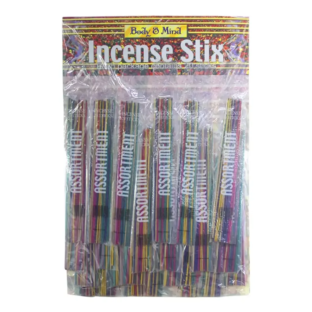 BODY AND MIND ASSORTED INCENSE STICK 24CT DISPLAY