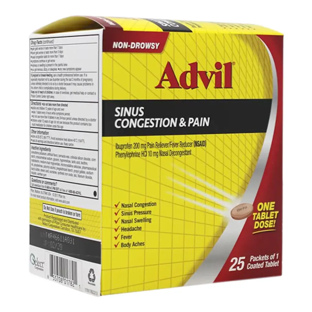 ADVIL SINUS CONGESTION & PAIN RELIEF DISPENSER 25 X 1'S