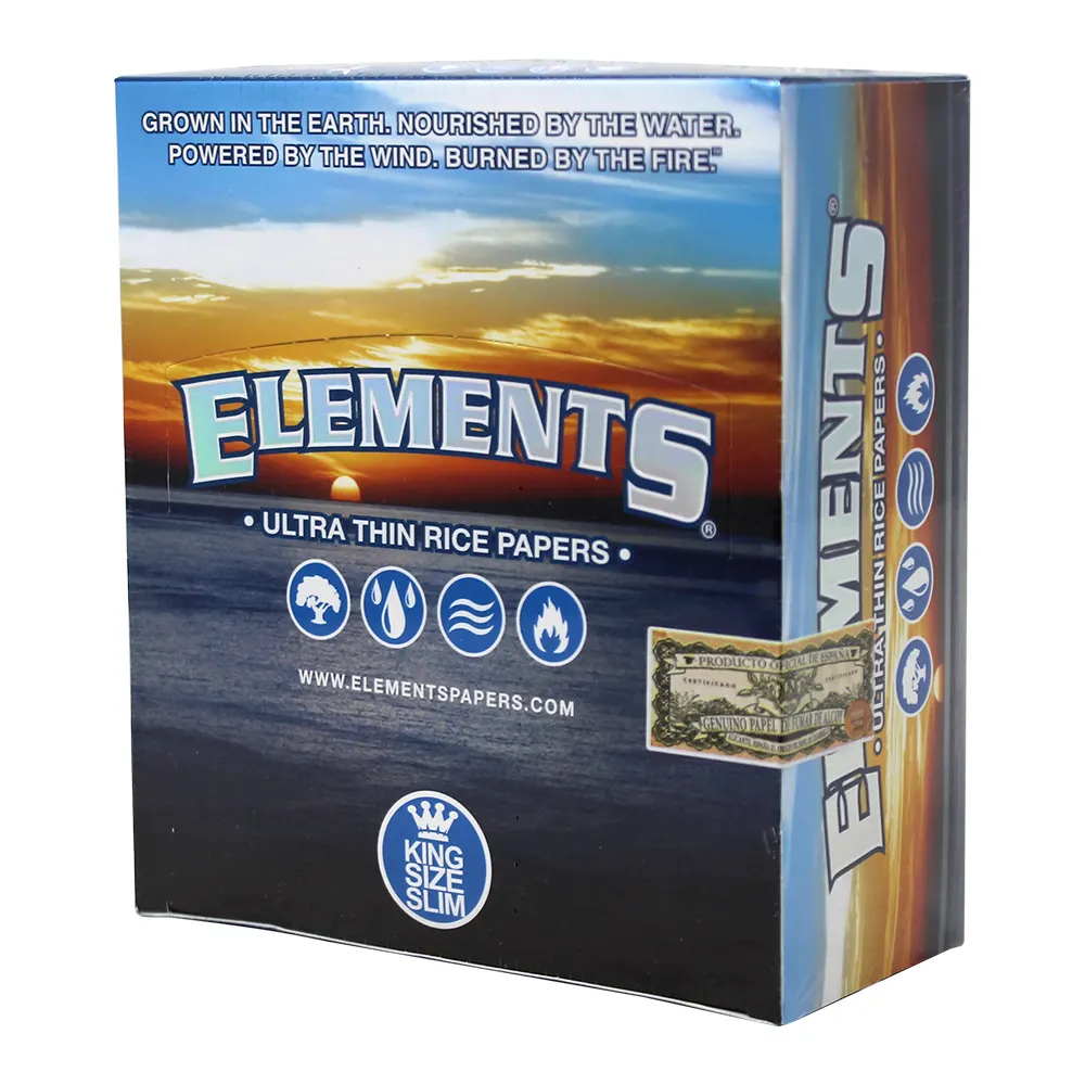 ELEMENTS KING SLIM 50 PER BOX ULTRA THIN RICE PAPERS