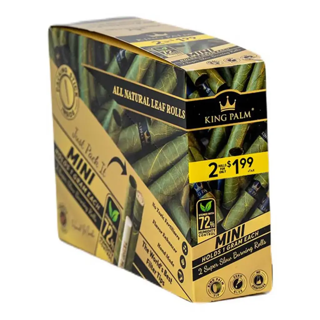 KING PALM 2 MINI ROLLS 20CT 2 FOR $1.99