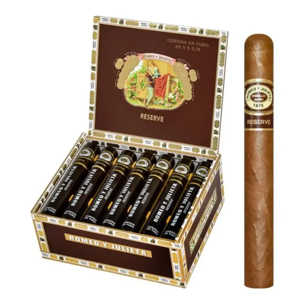 ROMEO Y JULIETA RESERVE CORONA EN TUBO (45X5 5/8)