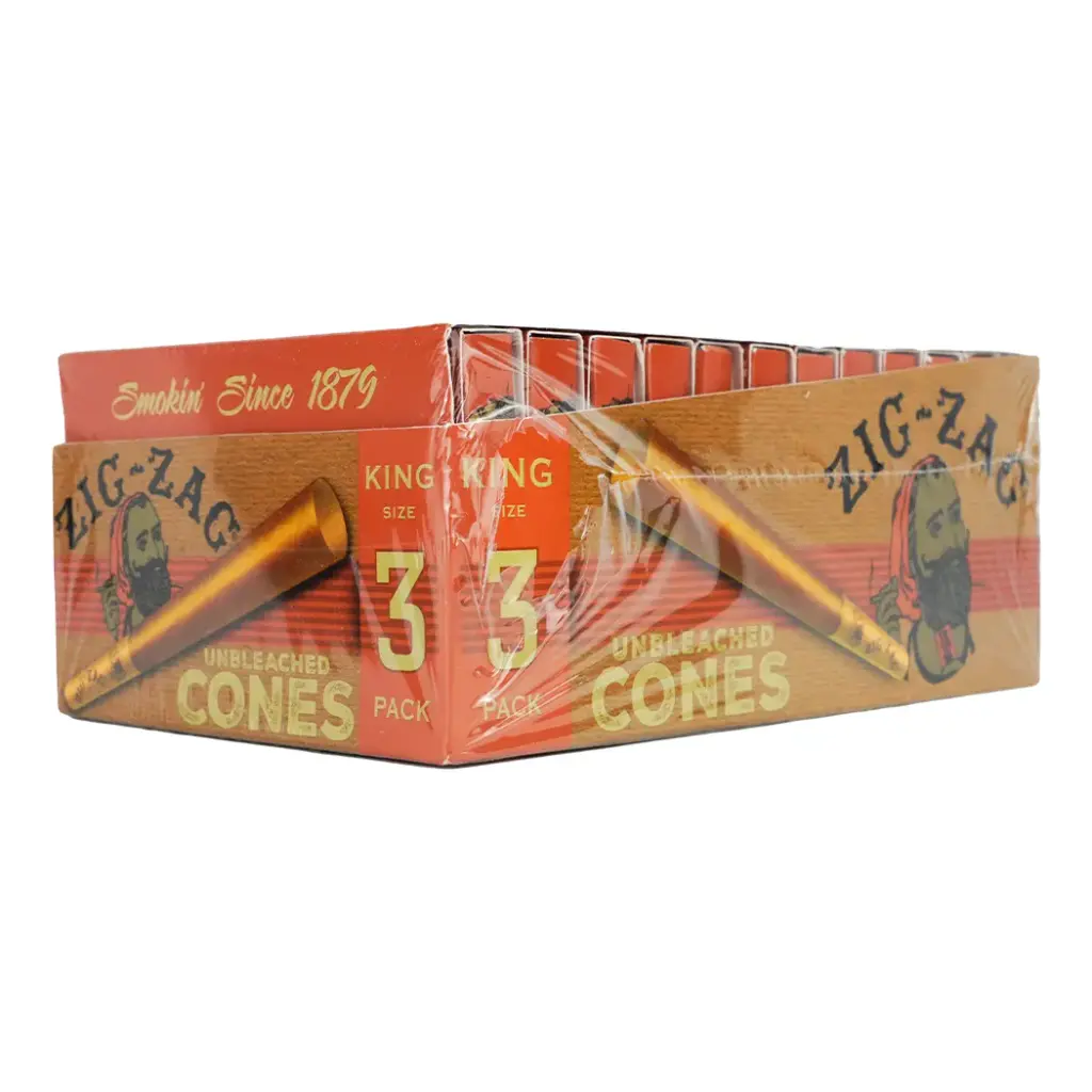 ZIG ZAG CONES UNBLEACHED KING SIZE 24PK-3 CONES