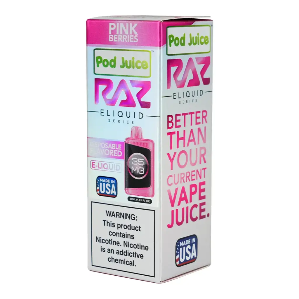 POD JUICE X RAZ SALT TOBACCO FREE NICOTINE E-JUICE 30ML STRENGTH: 35 MG