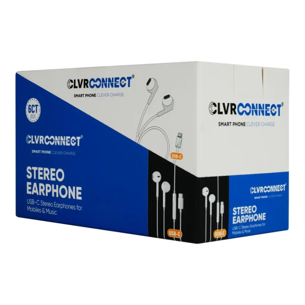 CLVR CONNECT EARPHONE USB C 6CT