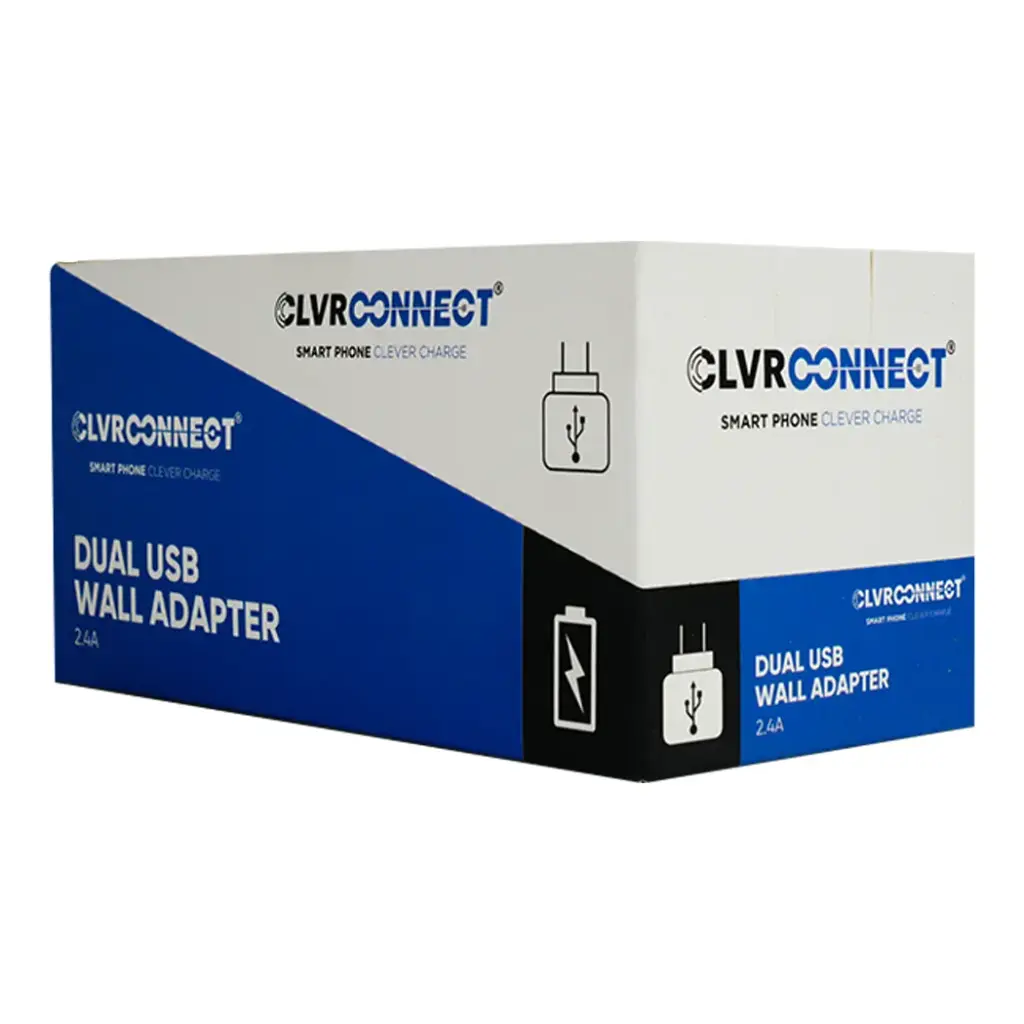 CLVR CONNECT DUAL PORT WALL ADAPTER 4CT