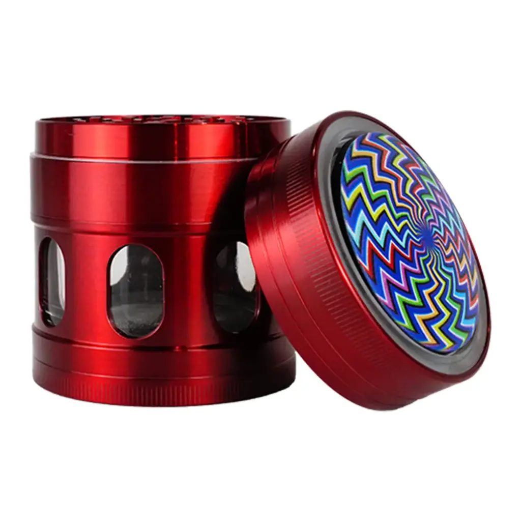 GRINDER 63MM FANCY WITH WINDOW AND LED