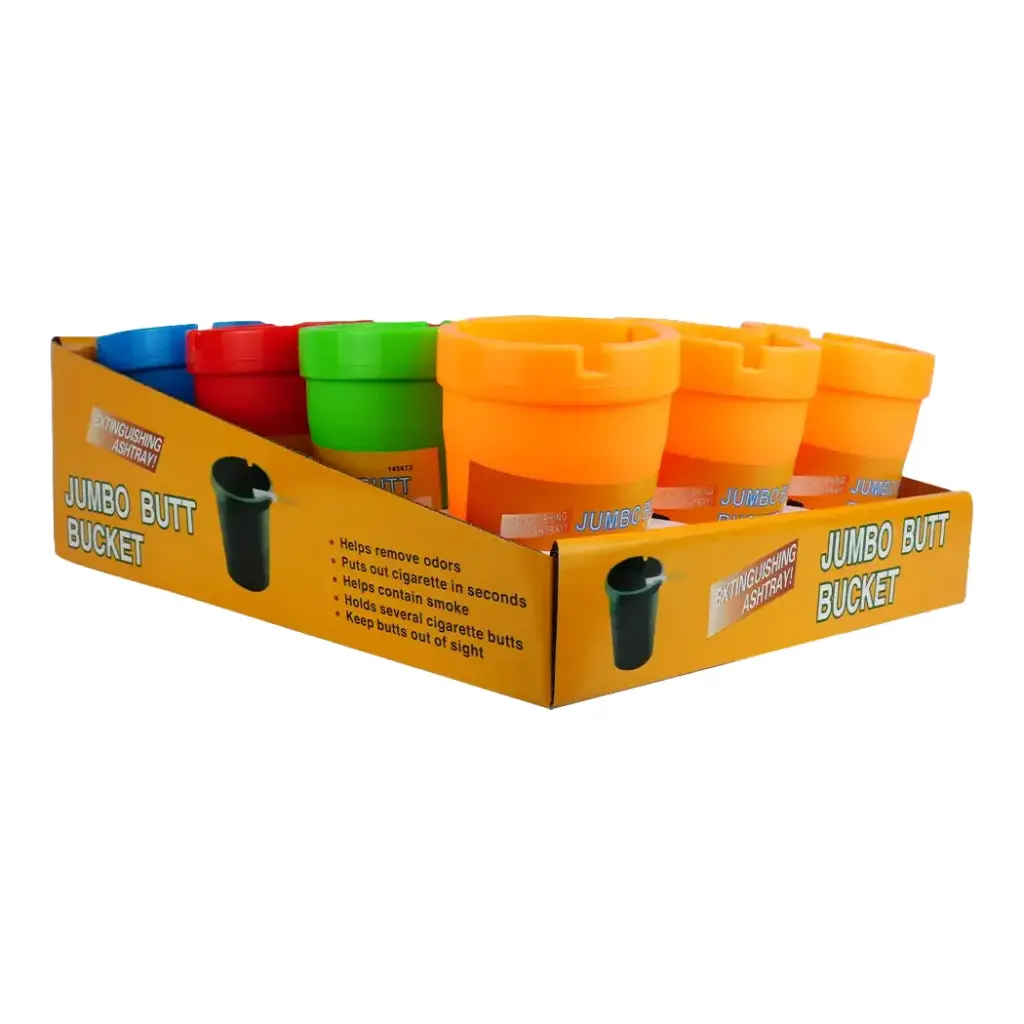 PLASTIC BUCKET CAR ASHTRAY 12CT