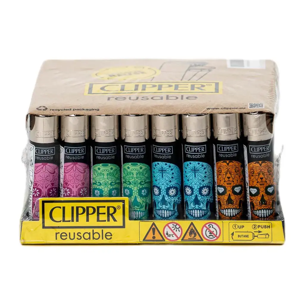 CLIPPER LIGHTERS 48CT MEXICAN SKULLS (42073)