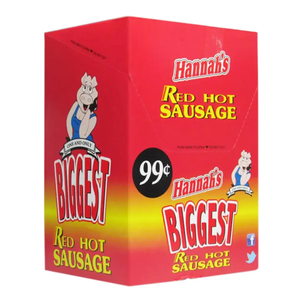 HANNAH'S 24-$0.99 BIGGEST RED HOT SAUSAGE